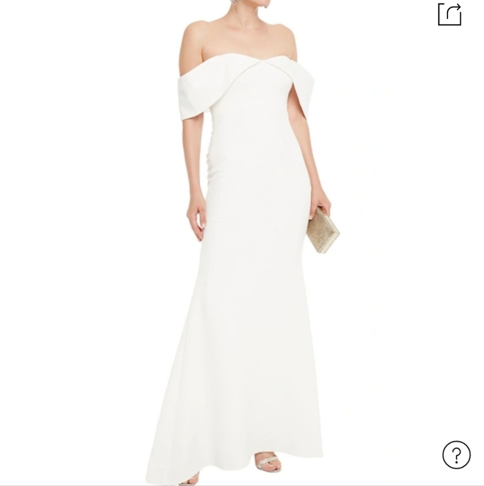 Badgley Mischka Off Shoulder White Gown